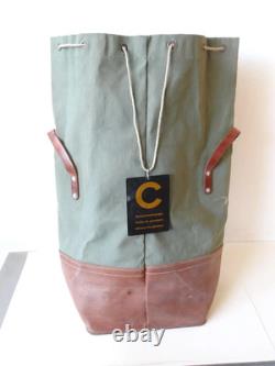 Superb Swiss Army Military Sea bag backpack Canvas Leather Seesack 1968 Vintage