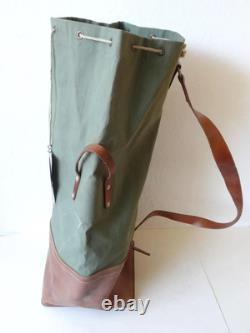 Superb Swiss Army Military Sea bag backpack Canvas Leather Seesack 1968 Vintage