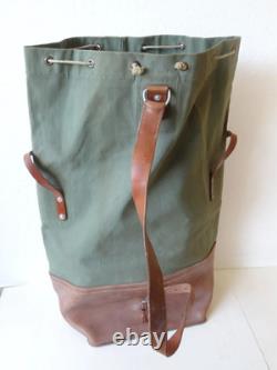 Superb Swiss Army Military Sea bag backpack Canvas Leather Seesack 1968 Vintage