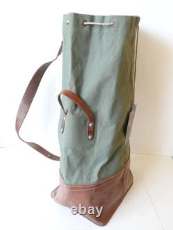 Superb Swiss Army Military Sea bag backpack Canvas Leather Seesack 1968 Vintage