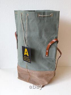 Superb Swiss Army Military Sea bag backpack Canvas Leather Seesack 1969 Vintage