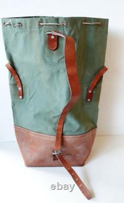 Superb Swiss Army Military Sea bag backpack Canvas Leather Seesack 1969 Vintage