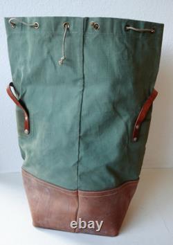 Superb Swiss Army Military Sea bag backpack Canvas Leather Seesack 1969 Vintage