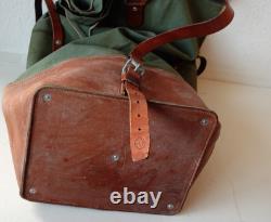 Superb Swiss Army Military Sea bag backpack Canvas Leather Seesack 1969 Vintage