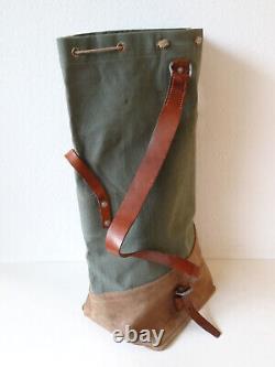 Superb Swiss Army Military Sea bag backpack Canvas Leather Seesack 1969 Vintage