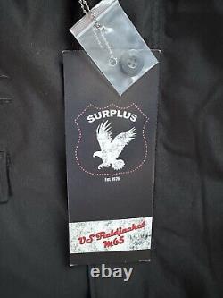 Surplus M65 US Field Jacket Zip Button Liner Black New With Tags, Men's Large