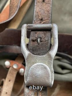 Swedish Army M39 Backpack Canvas & Leather Rucksack Metal Frame Vtg WW2 Military
