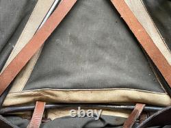 Swedish Army M39 Backpack Canvas & Leather Rucksack Metal Frame Vtg WW2 Military