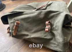 Swedish Army M39 Backpack Canvas & Leather Rucksack Metal Frame Vtg WW2 Military