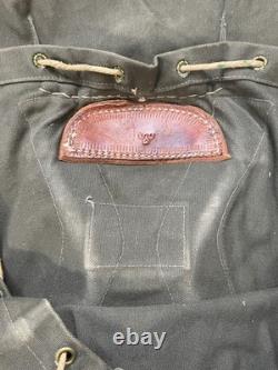 Swedish Army M39 Backpack Canvas & Leather Rucksack Metal Frame Vtg WW2 Military