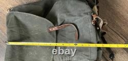 Swedish Army M39 Backpack Canvas & Leather Rucksack Metal Frame Vtg WW2 Military