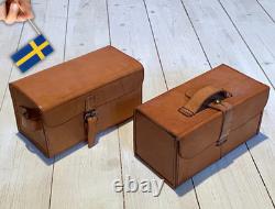 Swedish Military Leather Medical Storage Bag Original Army Equipment Vintage