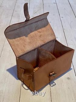 Swedish Military Leather Medical Storage Bag Original Army Equipment Vintage
