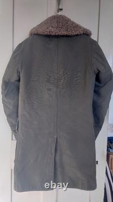 Swedish Military Utrustningar canvas and sheepskin lined coat