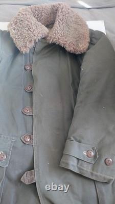 Swedish Military Utrustningar canvas and sheepskin lined coat