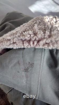 Swedish Military Utrustningar canvas and sheepskin lined coat