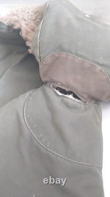 Swedish Military Utrustningar canvas and sheepskin lined coat