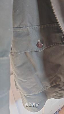 Swedish Military Utrustningar canvas and sheepskin lined coat