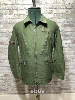 Swedish army Airforce Para Tank Driver Jacket 70s 80s Military Smock Khaki S