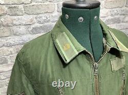 Swedish army Airforce Para Tank Driver Jacket 70s 80s Military Smock Khaki S