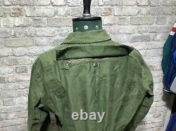 Swedish army Airforce Para Tank Driver Jacket 70s 80s Military Smock Khaki S