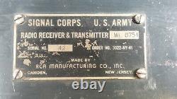 Sweet &ultra Rare Wwii U. S. Military Army Rca Mi-8751 Field Radio