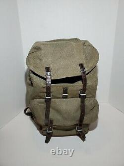 Swiss Army 1962 Vintage Leather and Canvas Military Heavy Duty Rucksack & Duffle