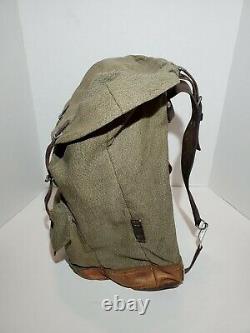 Swiss Army 1962 Vintage Leather and Canvas Military Heavy Duty Rucksack & Duffle