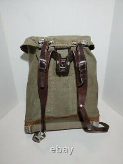 Swiss Army 1962 Vintage Leather and Canvas Military Heavy Duty Rucksack & Duffle