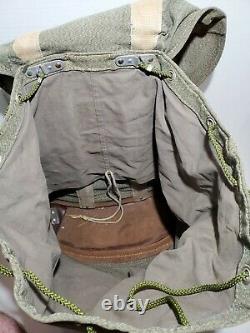 Swiss Army 1962 Vintage Leather and Canvas Military Heavy Duty Rucksack & Duffle