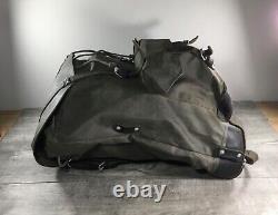 Swiss Army 1980s Rubberized Nylon & Leather Green Mountain Rucksack Bag Vintage