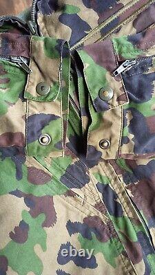 Swiss Army Camouflage Taz 90 Combat Jacket with Military Sleeve Chevron Size 48N