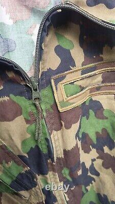 Swiss Army Camouflage Taz 90 Combat Jacket with Military Sleeve Chevron Size 48N