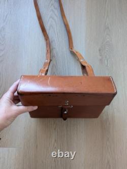 Swiss Army Leather Bag 1984 Vintage Officer Bag Medic Paramedic Military Bag WW2