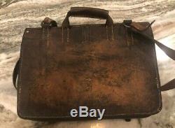 Swiss Army Leather Military Horizontal Saddlebag Messenger Bag 1940
