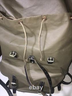 Swiss Army Military Backpack Leather Rubberized Waterproof Rucksack Bag EUC