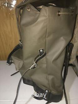 Swiss Army Military Backpack Leather Rubberized Waterproof Rucksack Bag EUC