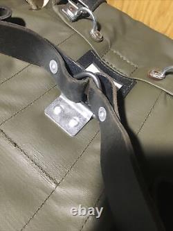 Swiss Army Military Backpack Leather Rubberized Waterproof Rucksack Bag EUC