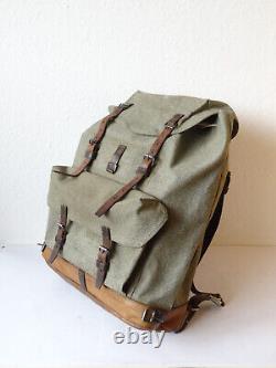 Swiss Army Military Backpack Rucksack 1953 Canvas Salt & Pepper Switzerland RAR