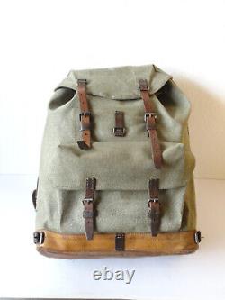 Swiss Army Military Backpack Rucksack 1953 Canvas Salt & Pepper Switzerland RAR