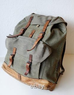 Swiss Army Military Backpack Rucksack 1954 Canvas Salt & Pepper Switzerland RAR