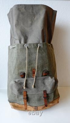 Swiss Army Military Backpack Rucksack 1954 Canvas Salt & Pepper Switzerland RAR