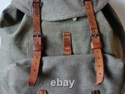 Swiss Army Military Backpack Rucksack 1954 Canvas Salt & Pepper Switzerland RAR
