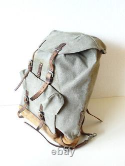 Swiss Army Military Backpack Rucksack 1959 Canvas Salt & Pepper Switzerland RAR