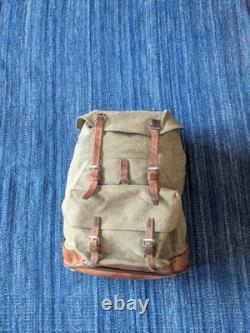 Swiss Army Military Backpack Rucksack 1960 Canvas Salt & Pepper Switzerland RAR