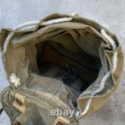 Swiss Army Military Backpack Rucksack 1960 Canvas Salt & Pepper Switzerland RARE