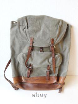 Swiss Army Military Backpack Rucksack 1961 Canvas Salt & Pepper Switzerland RAR