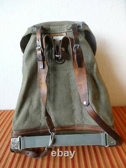 Swiss Army Military Backpack Rucksack 1961 Canvas Salt & Pepper Switzerland RAR