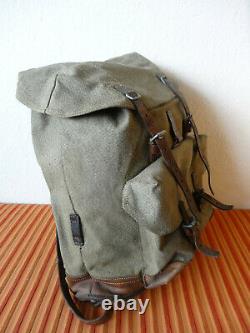 Swiss Army Military Backpack Rucksack 1961 Canvas Salt & Pepper Switzerland RAR