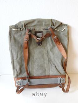 Swiss Army Military Backpack Rucksack 1961 Canvas Salt & Pepper Switzerland RAR